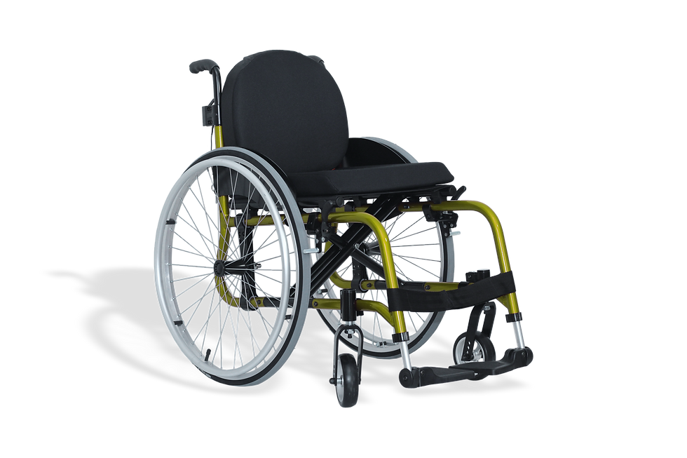 Cadeira de rodas Lite X com estrutura leve, dobrável e design prático para mobilidade diária.