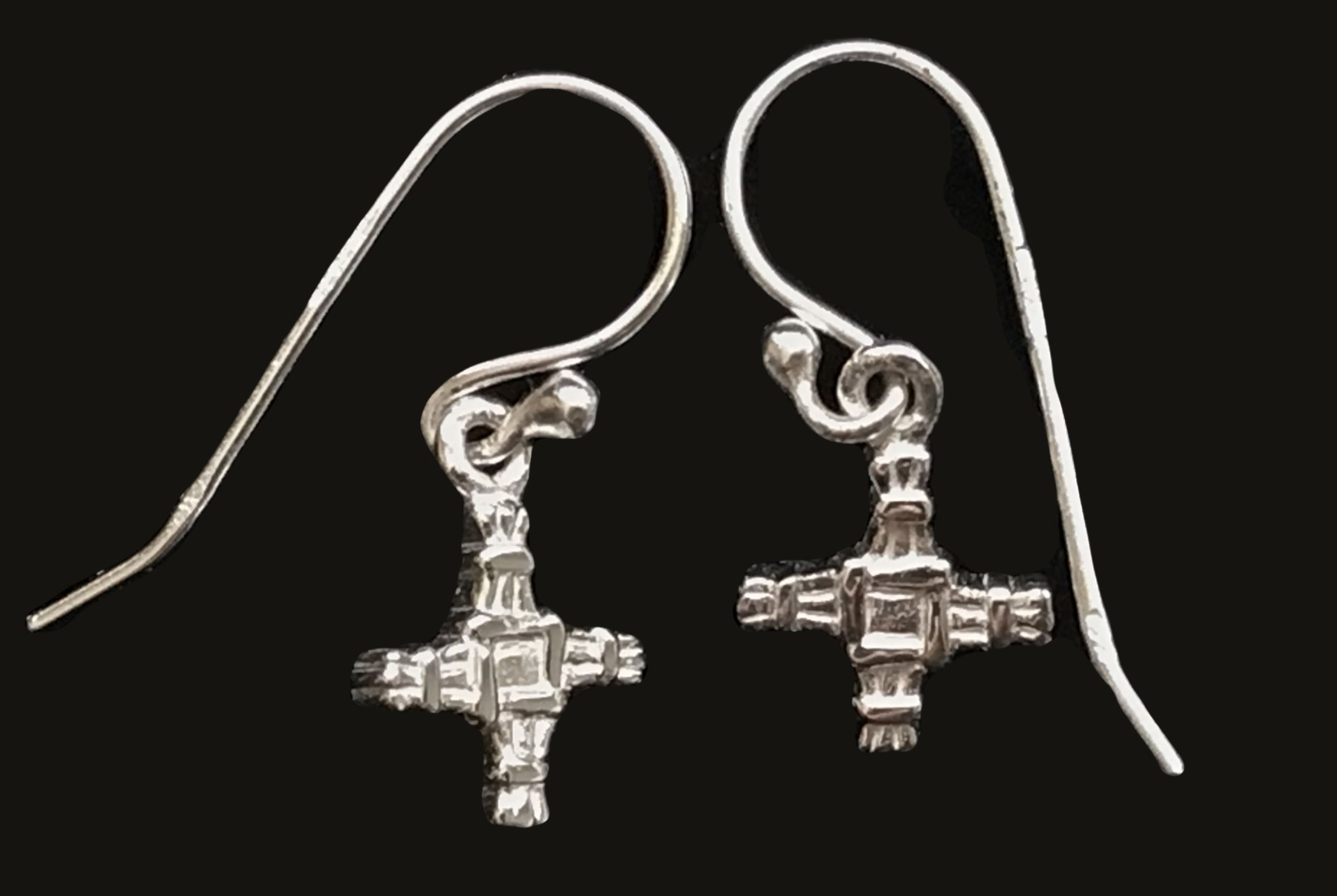 Saint Brigids Cross Drop Earrings - Sterling Silver - Made in Ireland