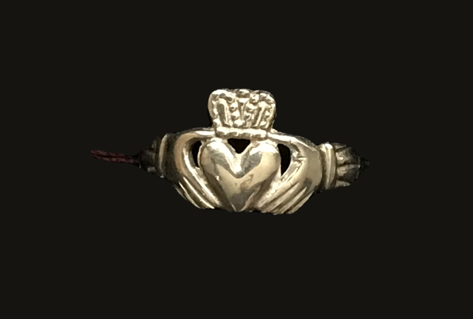 10K Gold Claddagh Ring with a Braided Band