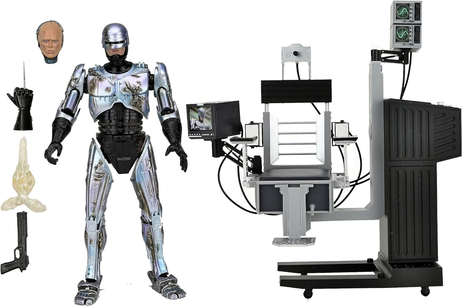 NECA Robocop Battle Dañado Robocop W/Chair Ultimate 7IN AF