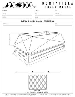 CHIMNEY SHROUD • TRADITIONAL order sheet