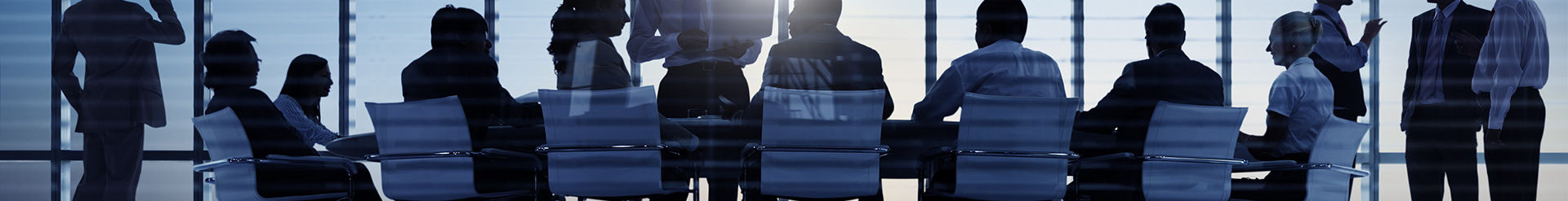 Een groep mensen in vergadering