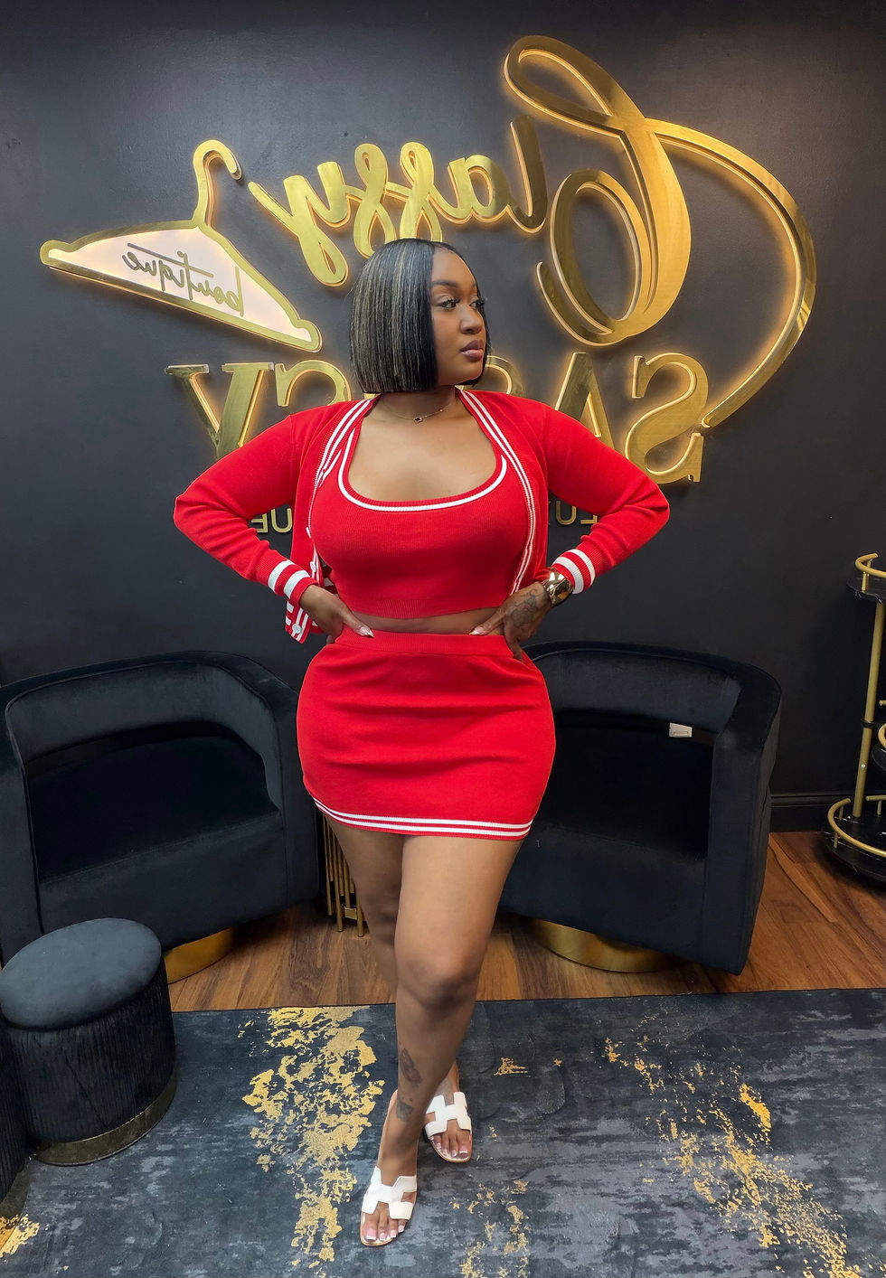 Thumbnail: Classy Cardigan Set(Red)