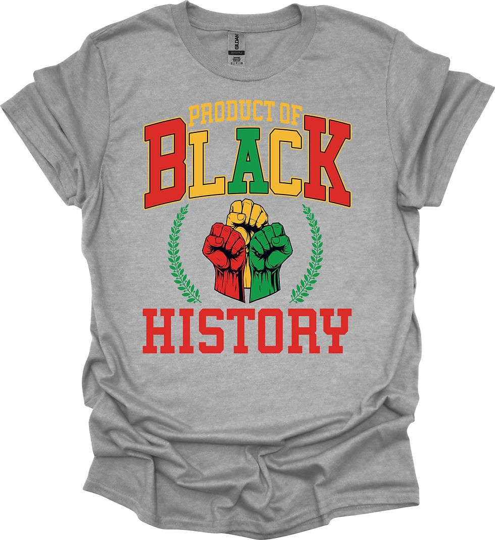 Thumbnail: Product of Black History Tee – Red, Gold & Green Power