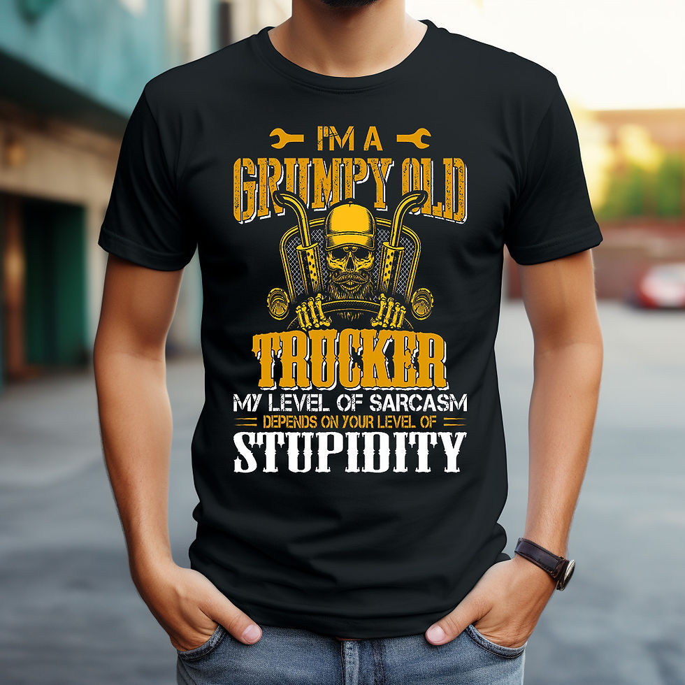Grumpy Old Trucker Sarcasm Tee – Bold & Funny Trucker Shirt