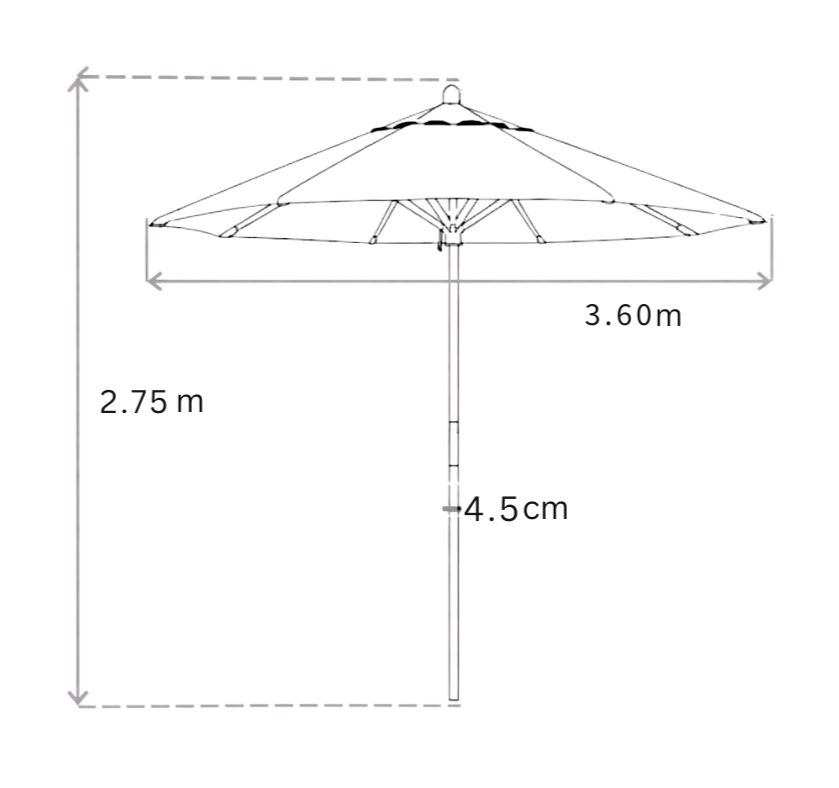 Thumbnail: Octagon umbrella diagram with 2.75m height, 3.60m width