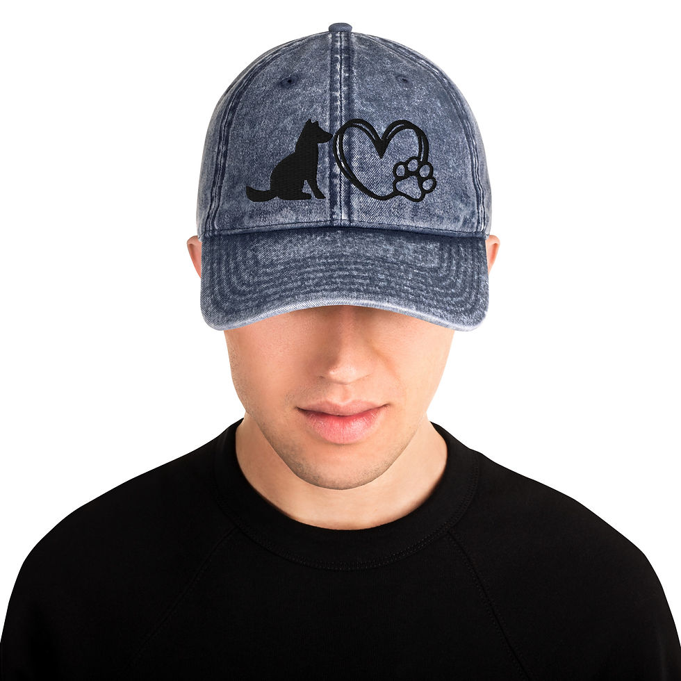 Thumbnail: Dog Paws in My Heart Vintage Cotton Twill Cap