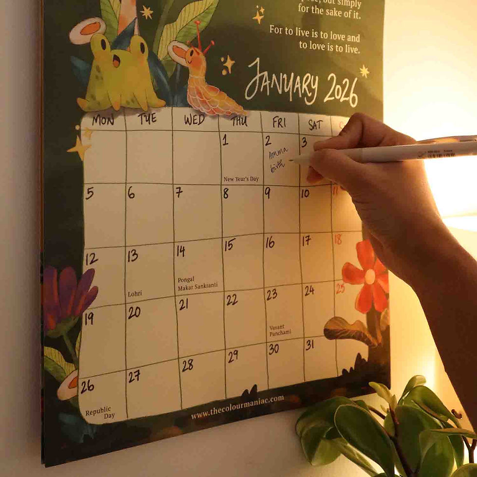 Slow living 2026 wall calendar with calming animal scenes and note space for monthly plans