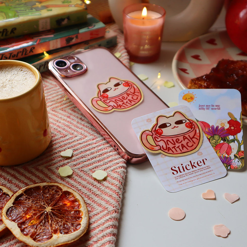 Thumbnail: Sneak Attack – Cat in Mug Vinyl Sticker