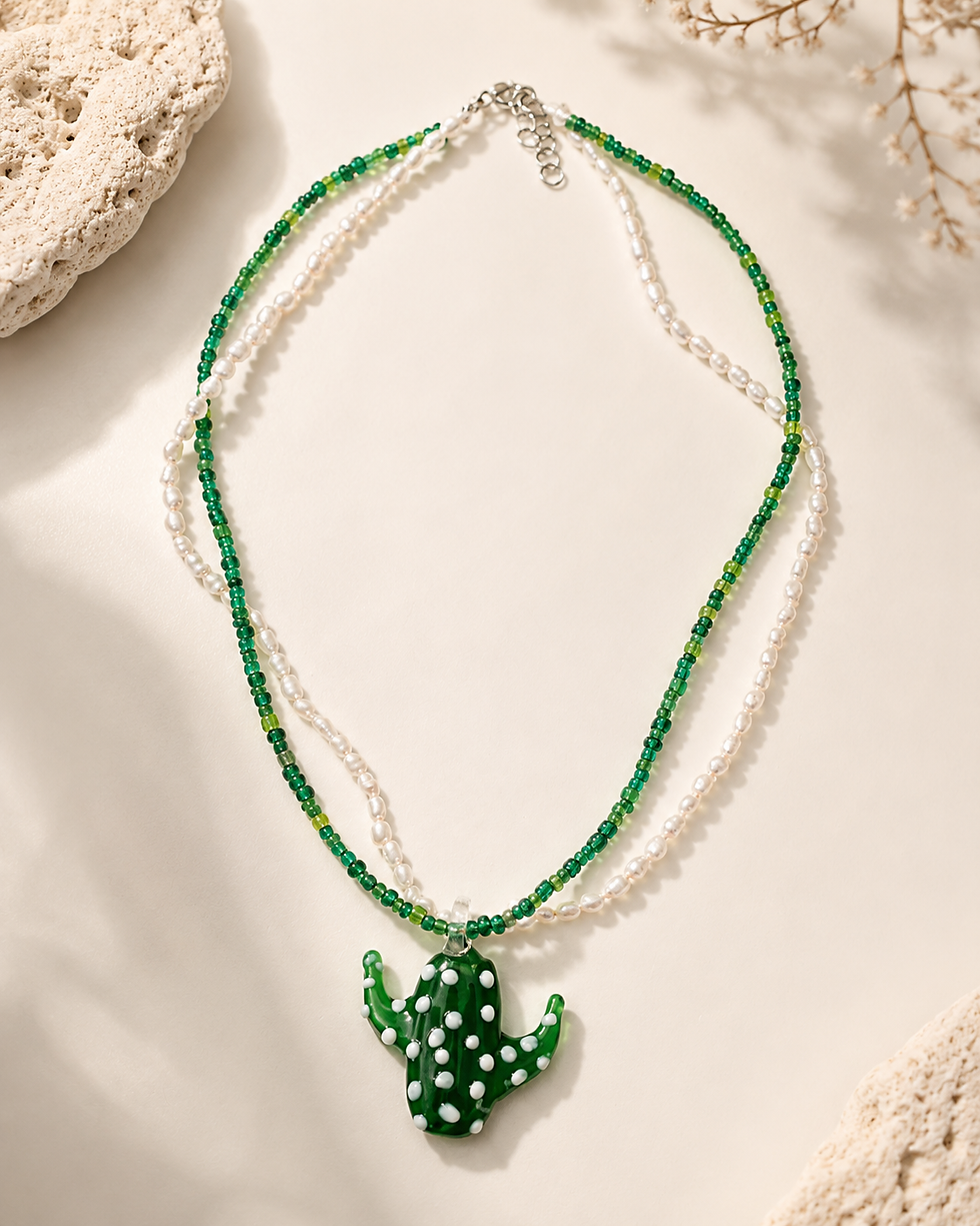 Miniatura: Collar Perlas & Cactus