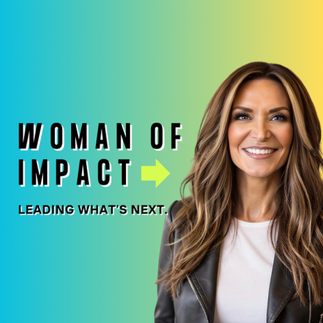 Keynote speaker Jen Buck presenting Woman of Impact: Leading What’s Next, an immersive women’s leadership experience.