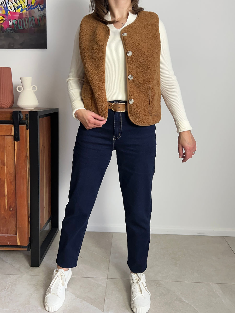 Miniature : Gilet sans manches camel moumoute NARCISSE