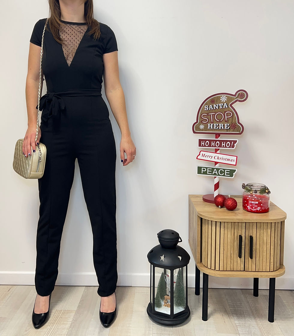 Combinaison col dentelle en V TILLEUL