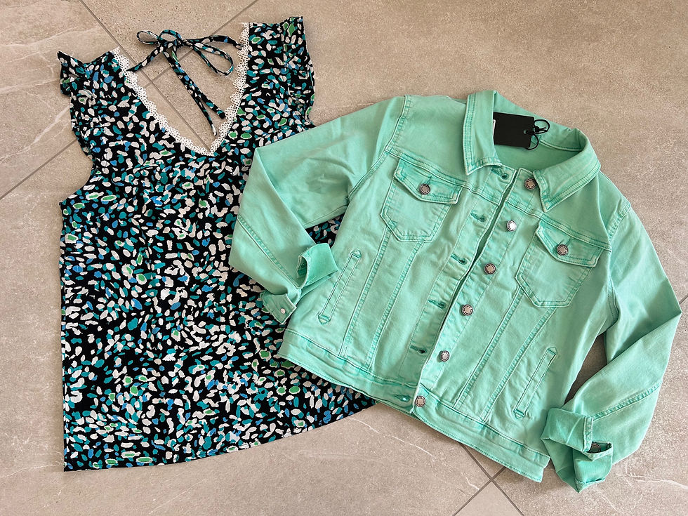 Miniature : Veste en jean vert d’eau AGAVE / Taille L