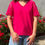Miniature : Blouse fuschia dentelle col V PENSEE