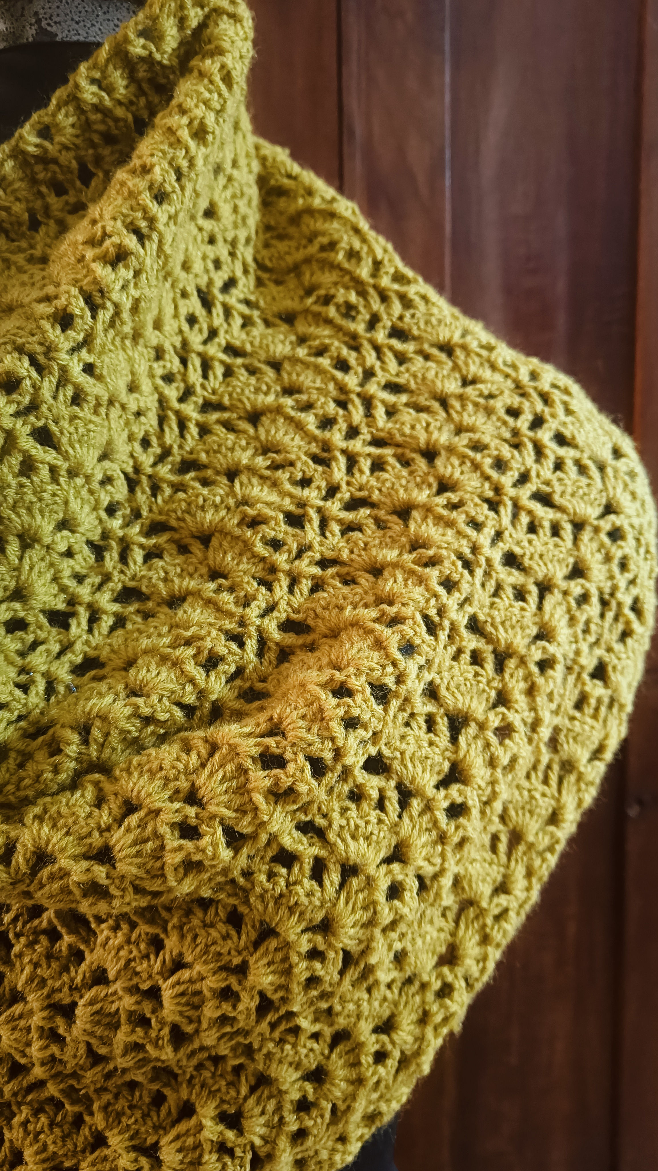 Mustard field crochet shawl