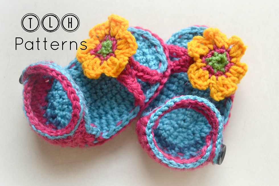 Thumbnail: Blue and pink baby sandals