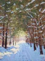 Down the Path pastel landscape painting by Christine Larson
