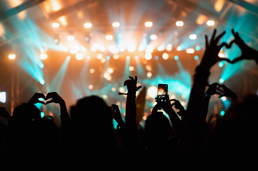 Music Fans, heart signs, phone captures