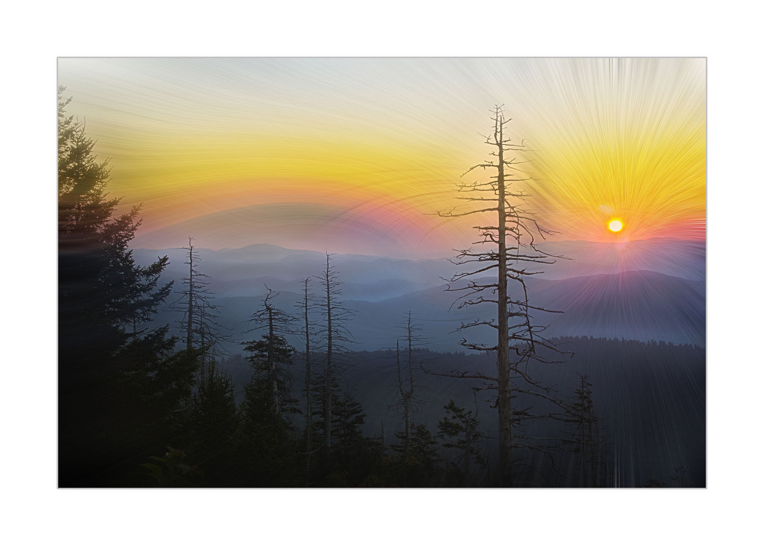 Matted print unframed Smokey Mountain Morning