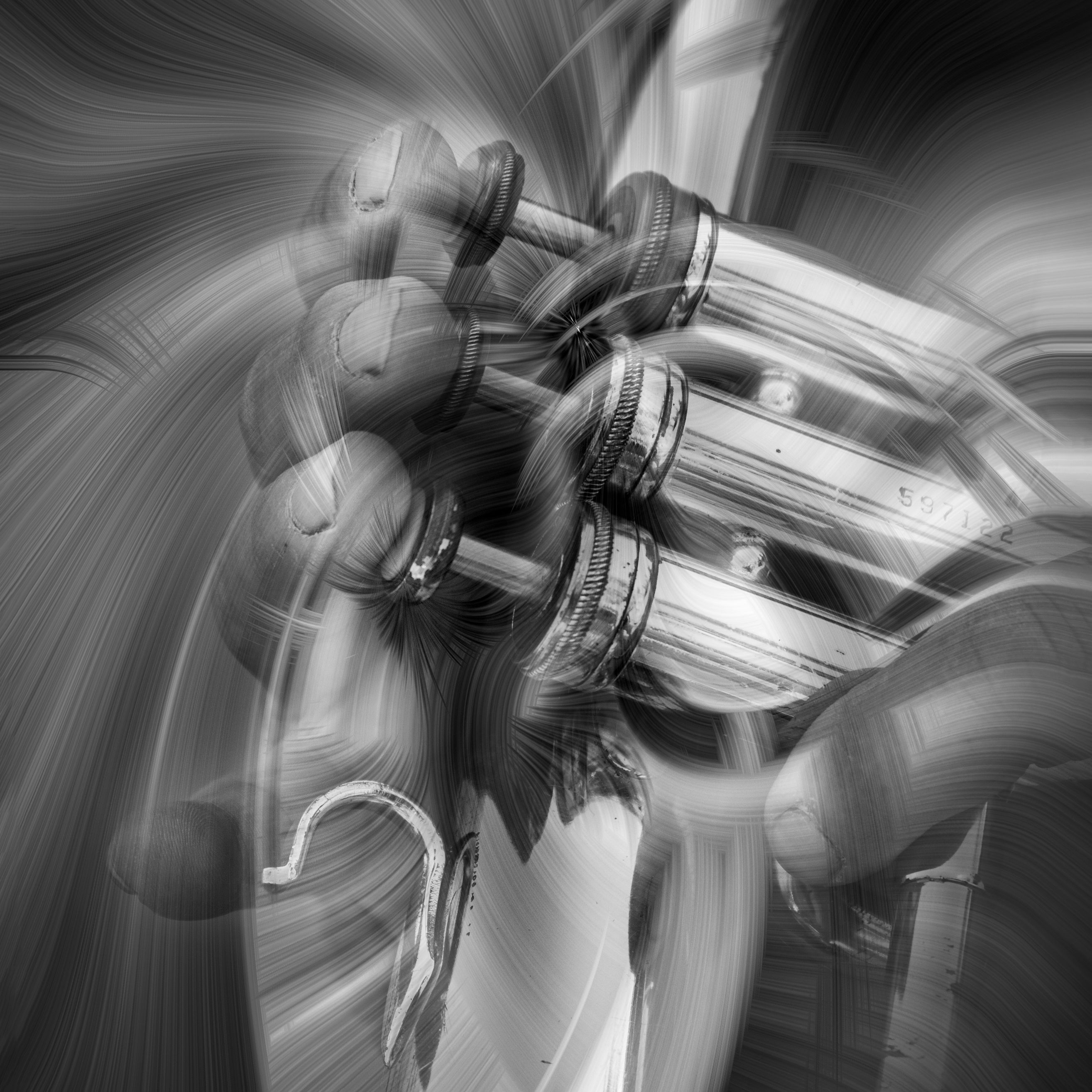 Brushed aluminum photograph Jazz Hands