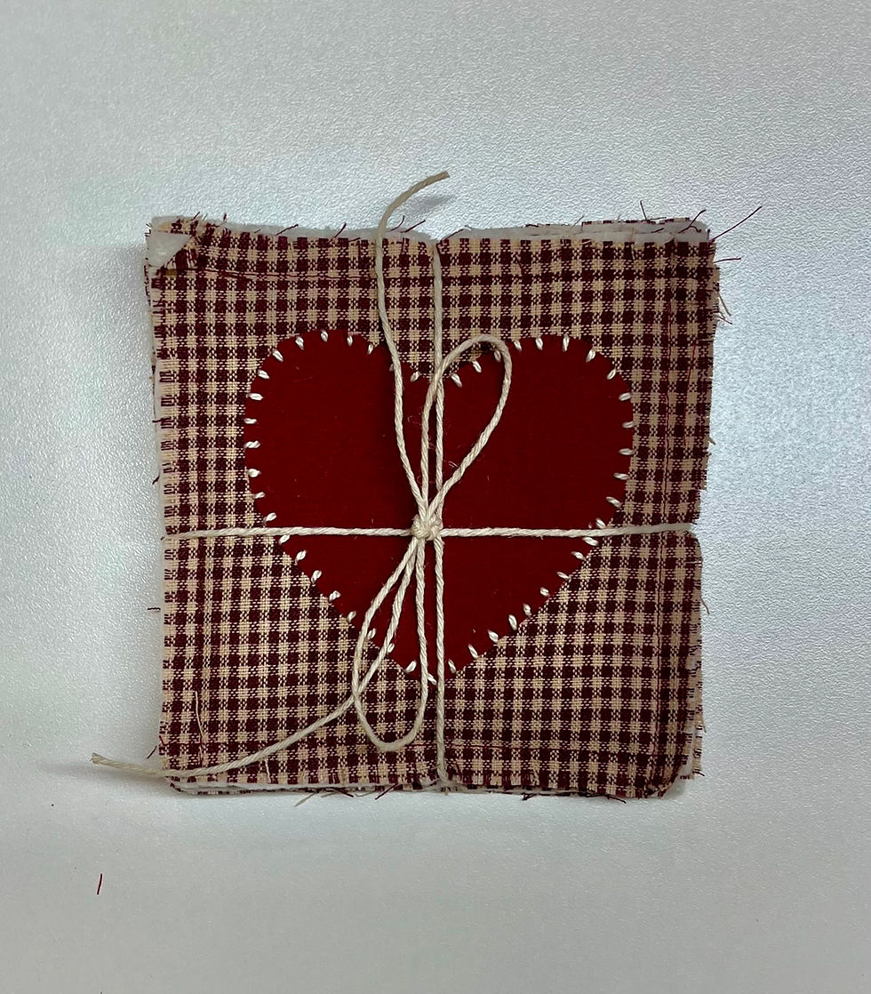 Thumbnail: Rag quilted Valentine's Heart Coaster