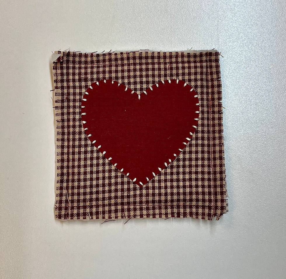Thumbnail: Rag quilted Valentine's Heart Coaster