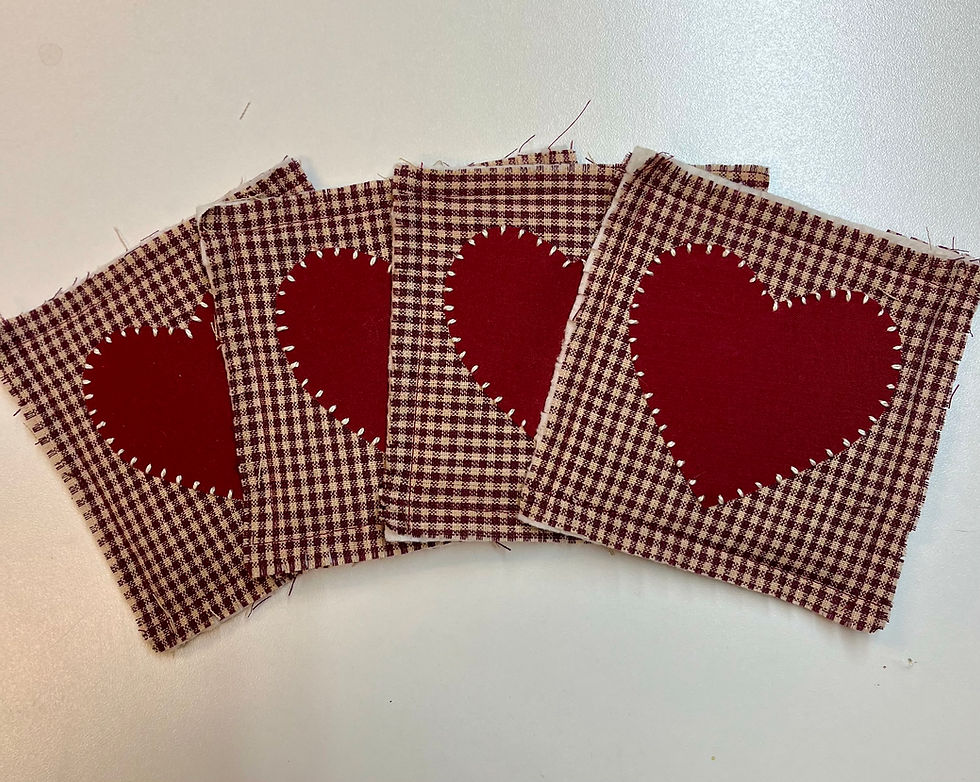 Thumbnail: Rag quilted Valentine's Heart Coaster