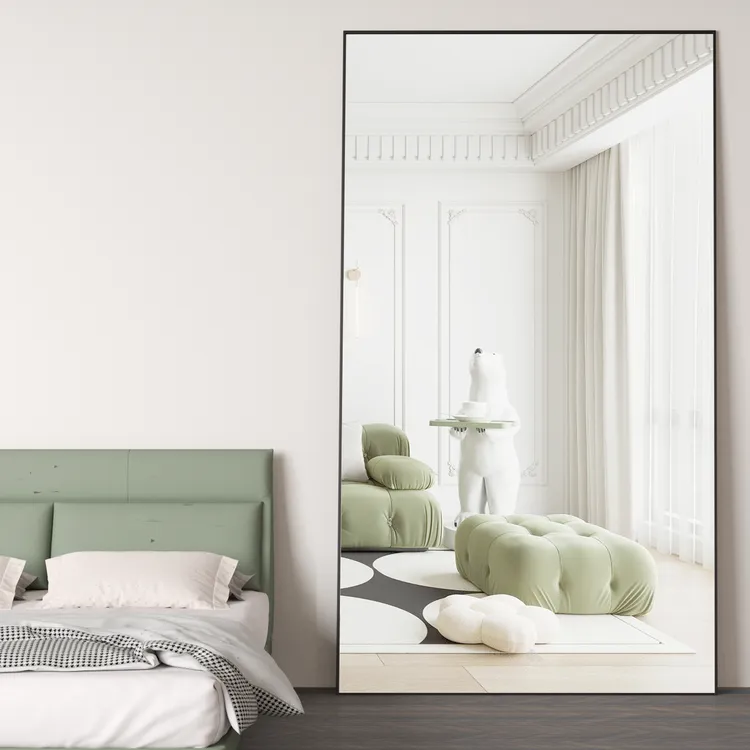 Miroir pleine longueur 198 x 96 cm, miroir sur pied, miroir sur pied avec cadre
