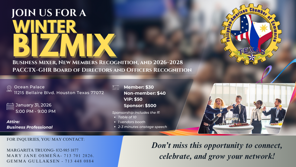 WINTER BIZMIX: Business Mixer, New Members and 2026–2028 PACCTX–GHR Board of Directors and Officers Recognition