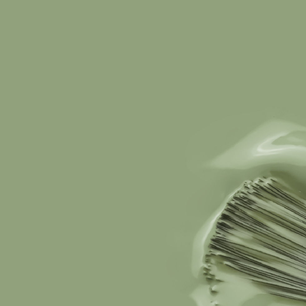 Pincel de maquiagem em fundo verde oliva