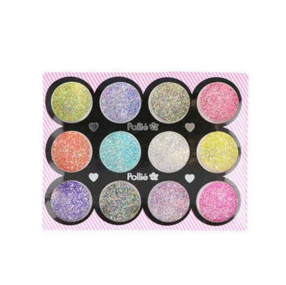 Paleta de brilhos com 12 cores vibrantes