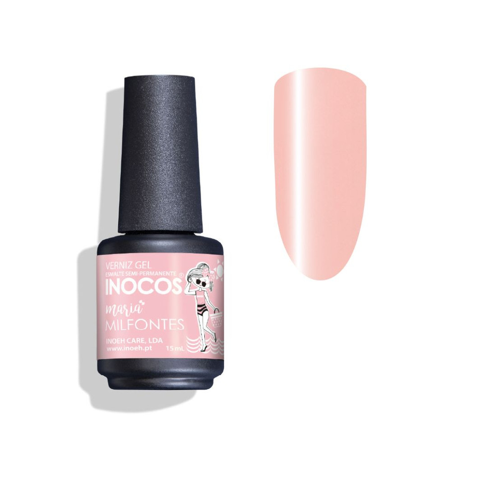 Verniz em gel Inocos Maria Milfontes 15ml, cor rosa claro