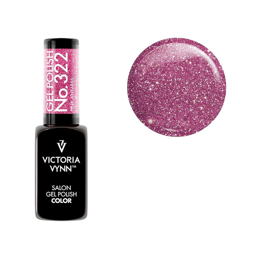 Esmalte Victoria Vynn No.322 Pink AURAres: cor rosa brilhante com glitter.