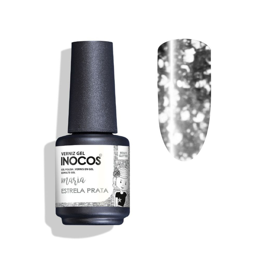 Gel Inocos 201: esmalte cinza, textura metálica, Ideal Produtos