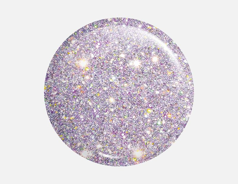 Esmalte brilhante com glitter roxo e prateado