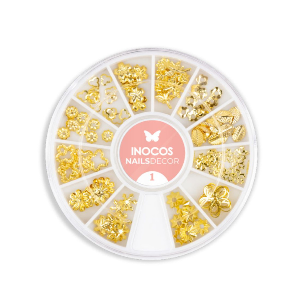 Adornos dourados para unhas Inocos
