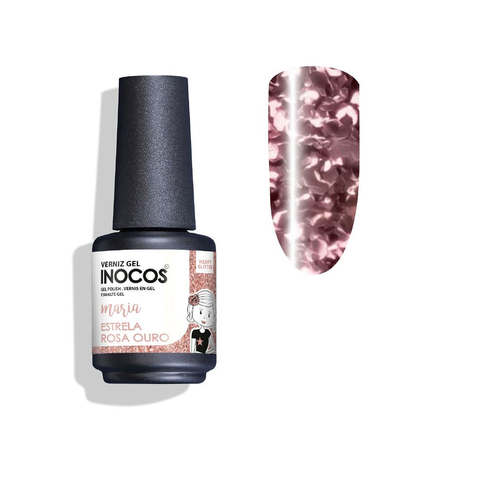 Esmalte em gel No.06, cor rosa-bronze com brilho