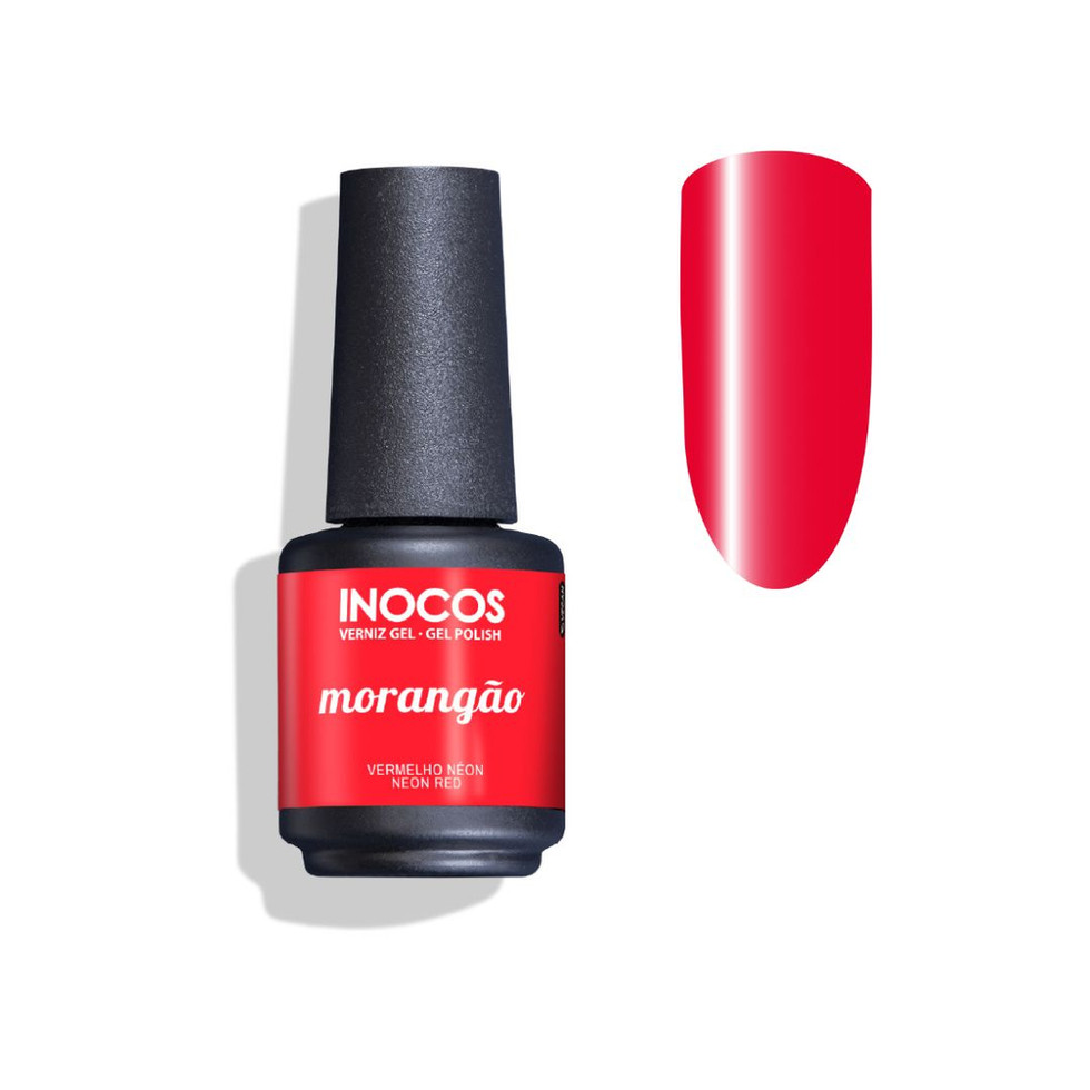 Verniz Gel Inocos Morangão: esmalte vermelho vibrante