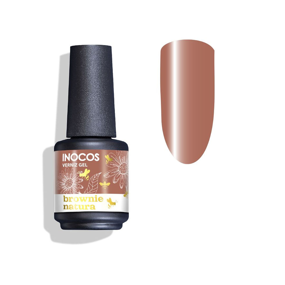 Esmalte marrom claro Nadccca: cor e amostra