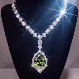Thumbnail: 160ct Green Moissanite Royal-Style Necklace – The Ultimate Diamond Alternative