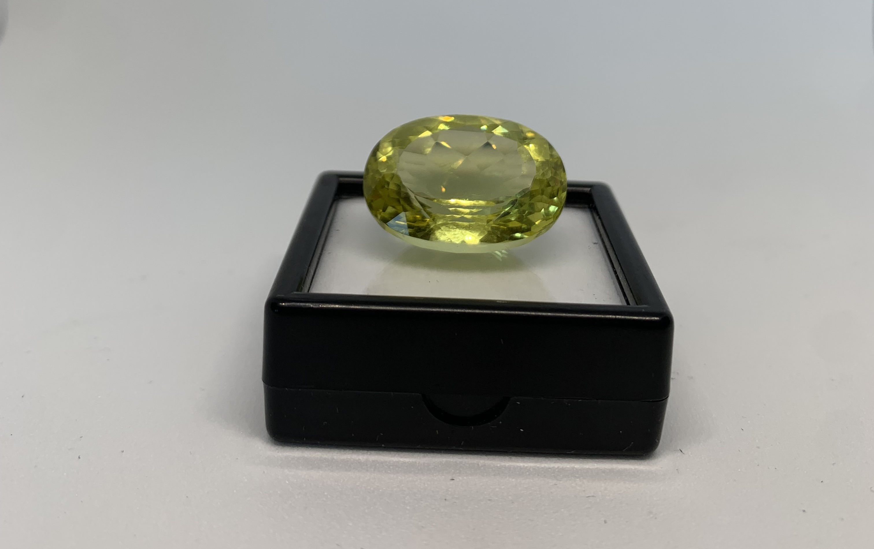 44.90ct Green Yellow fancy cut Oval Citrine