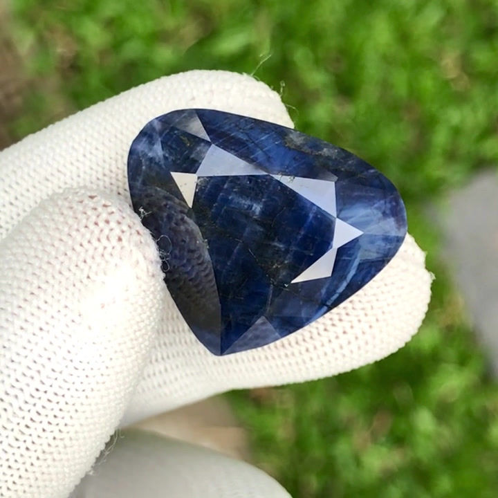 Thumbnail: CERTIFIED-59.94ct Blue Sapphire from Sri Lanka Heart Shape Opaque