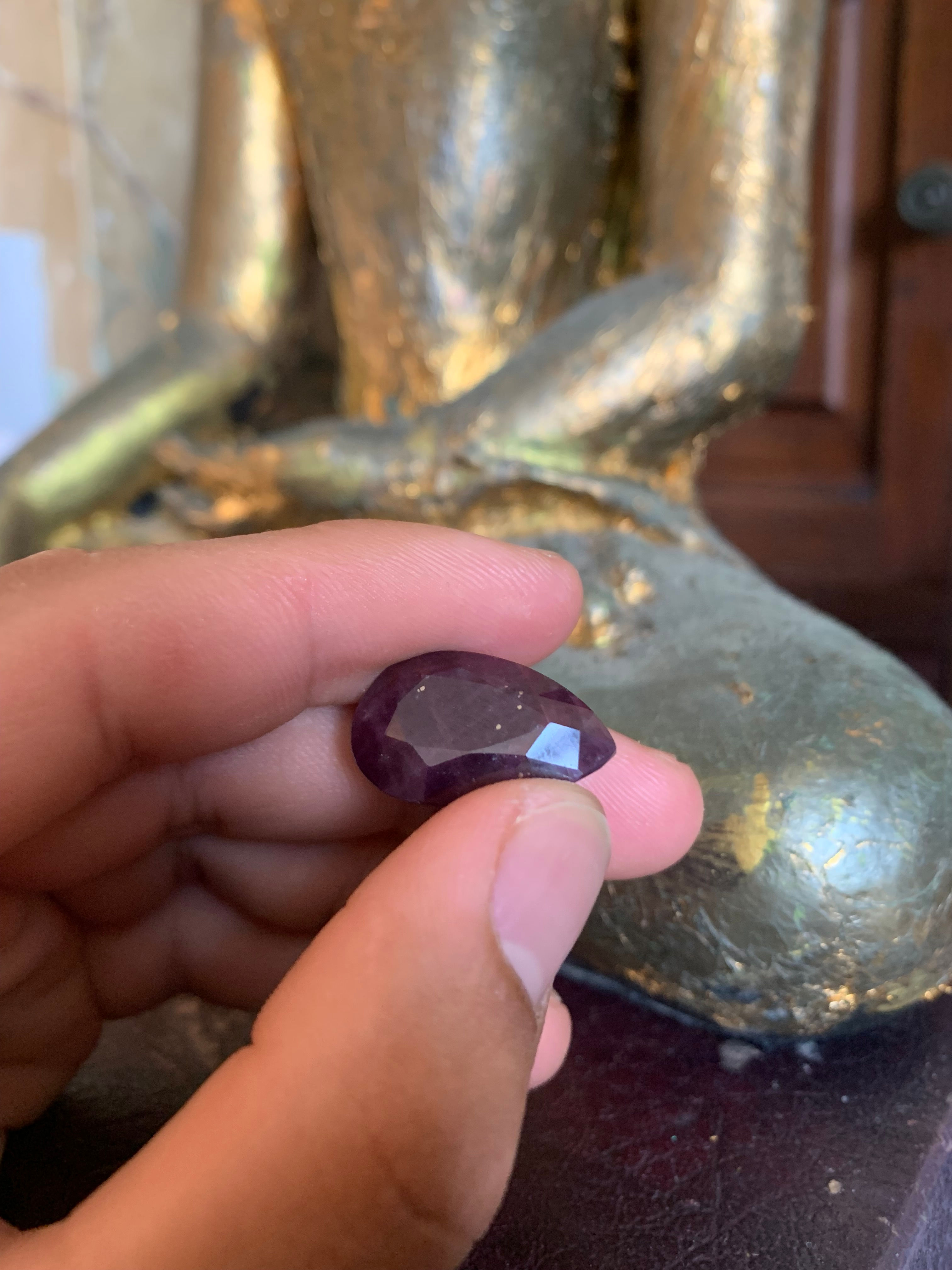 34.60ct Mozambique pear cut ruby