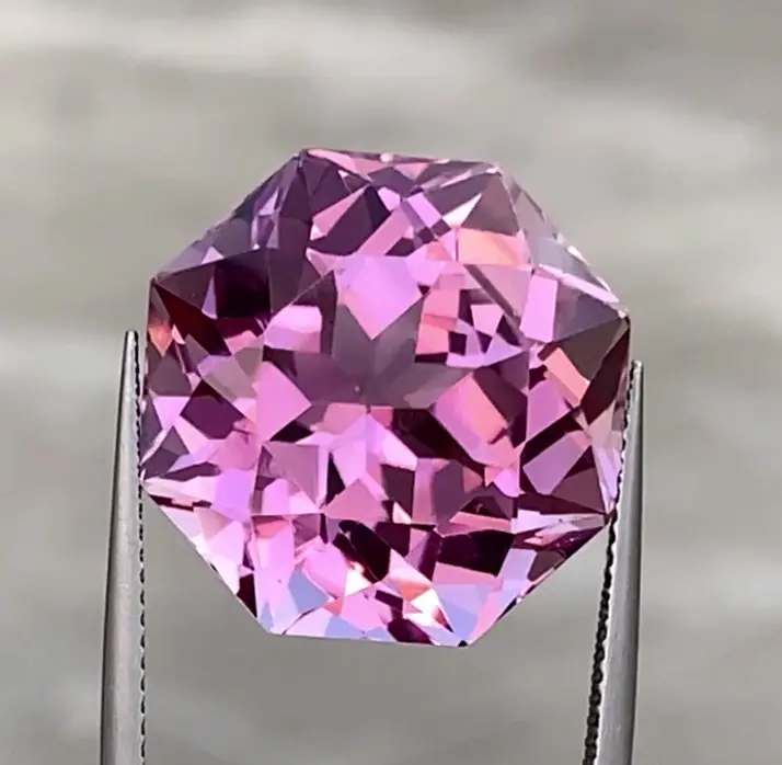 38.45ct AAAA Pink Kunzite Hexagon Cut From Afghanistan