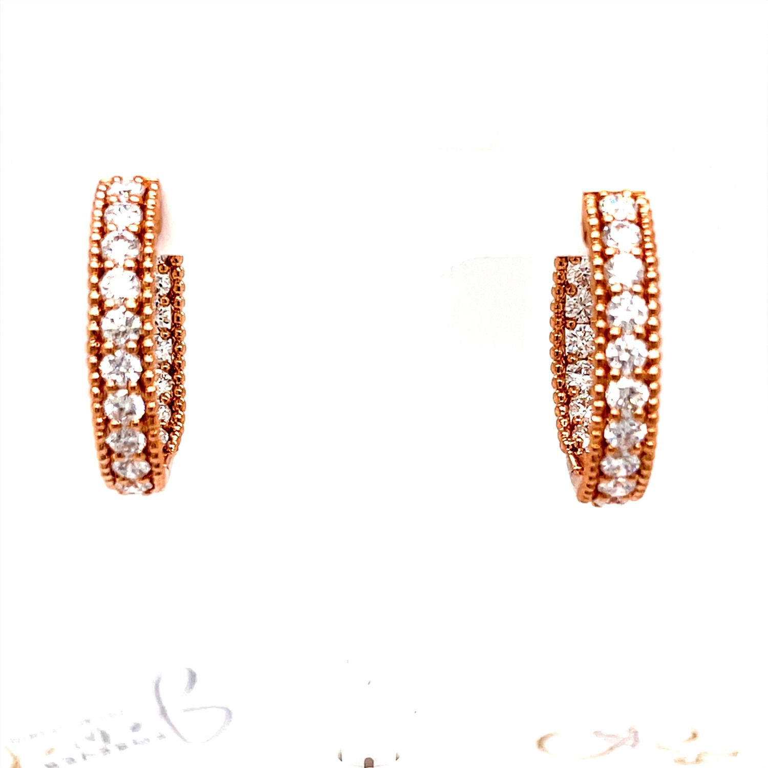 Rose gold Diamond Hoops