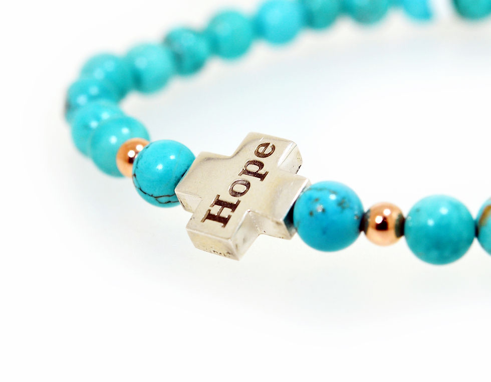 Thumbnail: aqua beaded bracelet hope