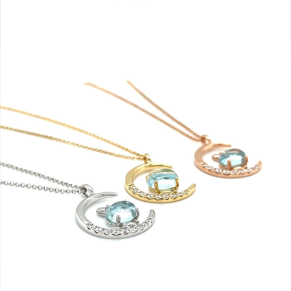 Thumbnail: Year of the Rabbit Aquamarine and Diamond Necklace