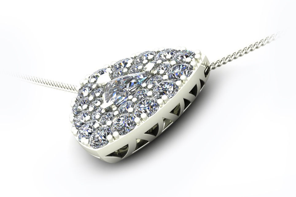 Thumbnail: diamond triangular pendant