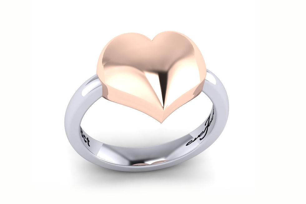 Thumbnail: white and rose gold heart ring